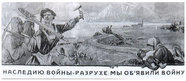 Hình 1: Áp phích năm 1921 “Chúng ta tuyên chiến với hậu quả của chiến tranh”