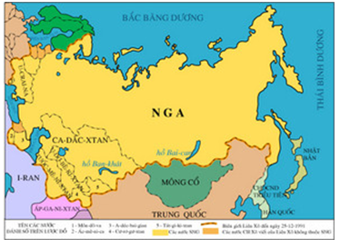 Hình 2: Lược đồ các nước SNG