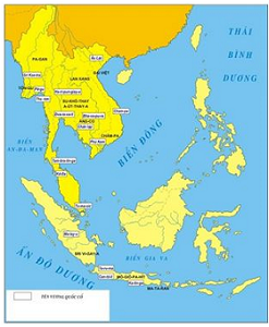 Hình 1: Lược đồ các quốc gia Đông Nam Á cổ đại và phong kiến