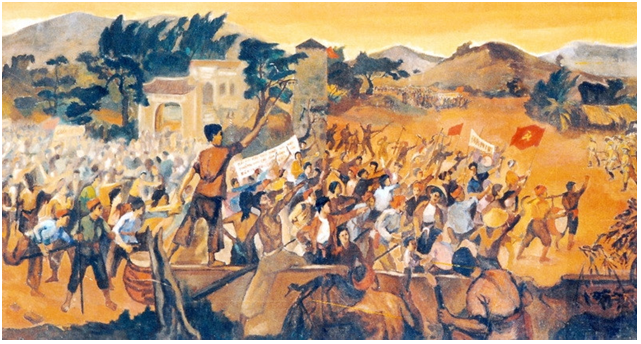 Hình 2: Đấu tranh trong phong trào Xô viết Nghệ - Tĩnh (tranh sơn dầu)