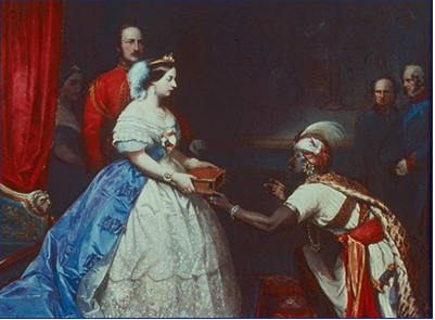 Hình 1: Nữ hoàng Victoria trở thành nữ hoàng Ấn Độ (1877)