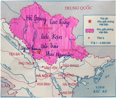 Hình 8: Lược đồ Khu giải phóng Việt Bắc