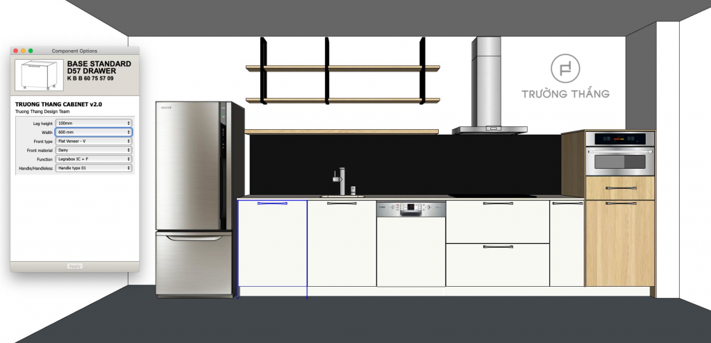 Mô hình component tủ bếp  giúp rút ngắn thời gian hoàn thiện bản vẽ cho khách hàng