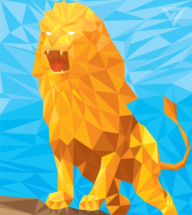 Ảnh minh họa con Sư tử được vẽ bằng Illustrator