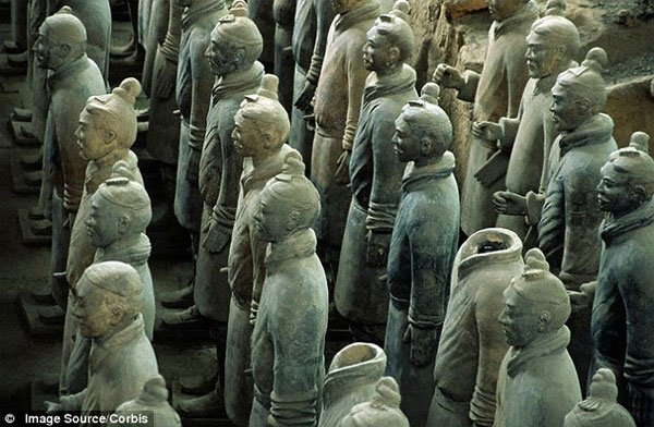 Hình 1: Tượng gốm trong lăng mộ Tần Thủy Hoàng