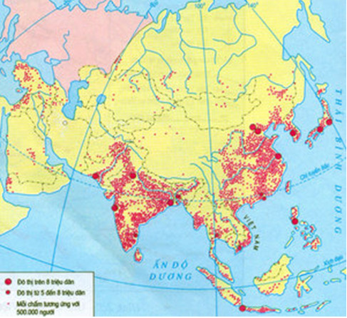 Bản đồ phân bố dân cư châu Á