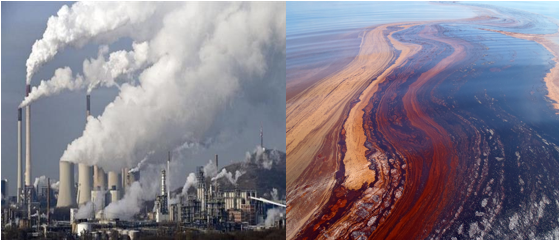 Hình 4: Ô nhiễm môi trường do khai thác dầu mỏ
