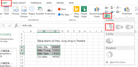 Hướng dẫn vẽ biểu đồ hình tròn trong Excel