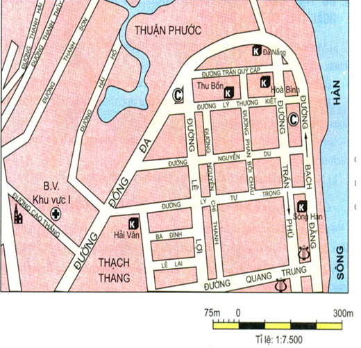 Hình 8: Bản đồ một khu  vực của TP Đà Nẵng