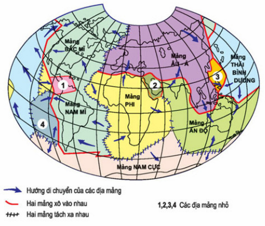 Các địa mảng của lớp vỏ Trái Đất