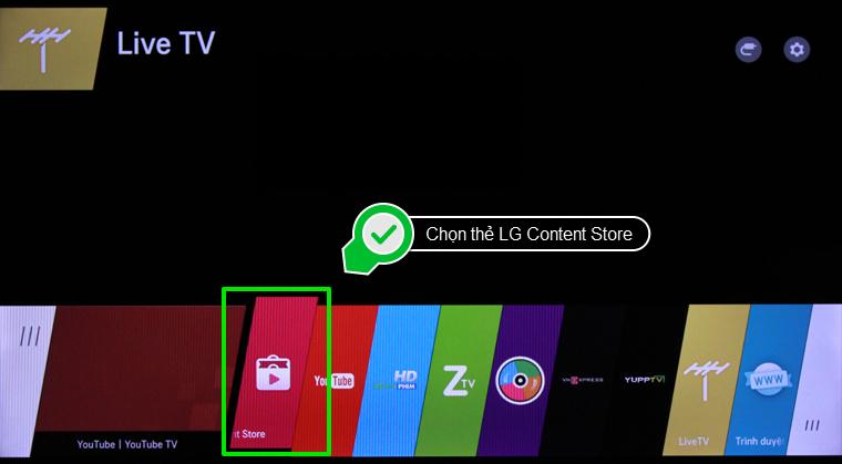 Chọn thẻ LG Content Store