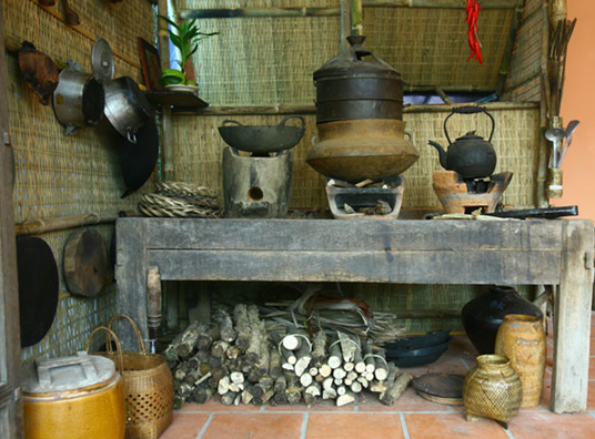 Sắp xếp và trang trí nhà bếp thời xưa