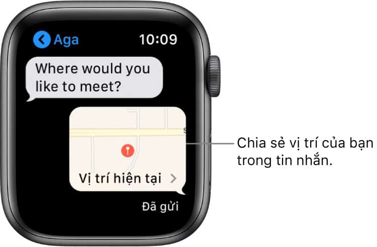 Bạn có thể chia sẻ vị trí của mình bằng Apple Watch