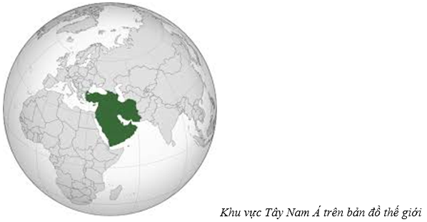 Khu vực Tây Nam Á trên bản đồ thế giới