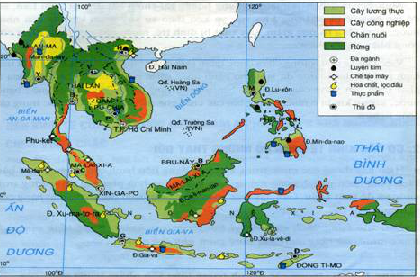 Lược đồ phân bố công nghiệp ở các nước Đông Nam Á