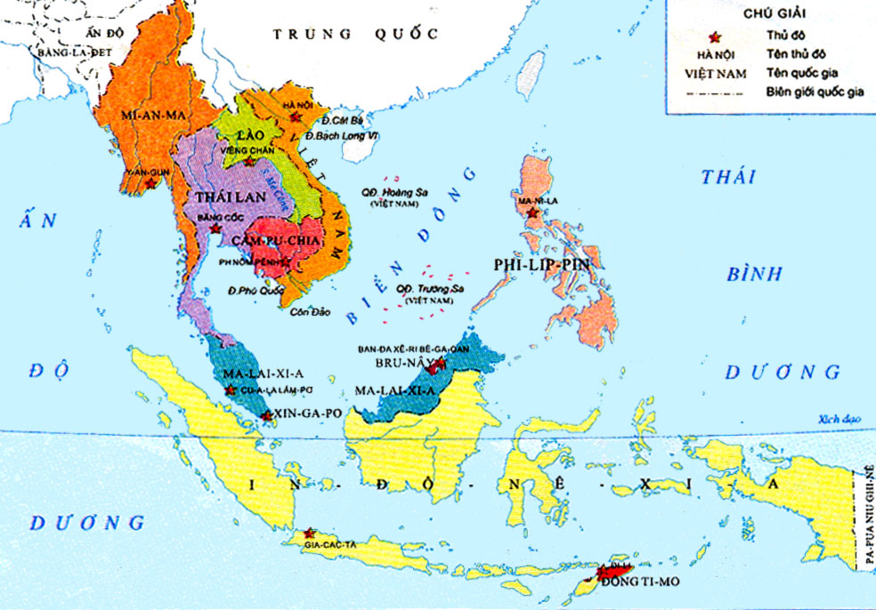 Vị trí khu vực Đông Nam Á