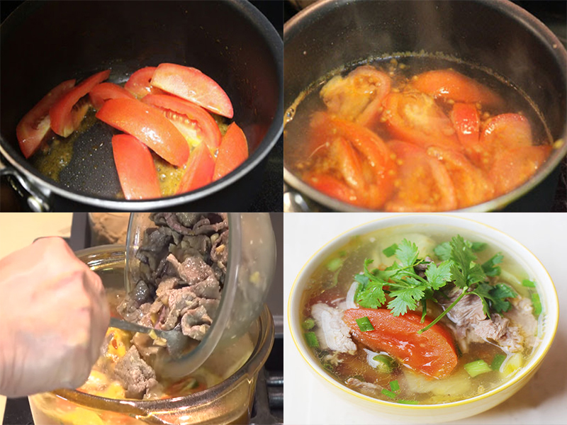 Hướng dẫn nấu canh thịt bò cà chua