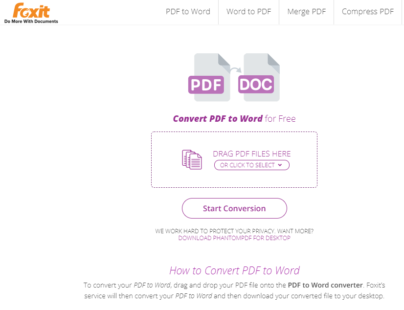 Sử dụng công cụ PDF sang Word của Foxit