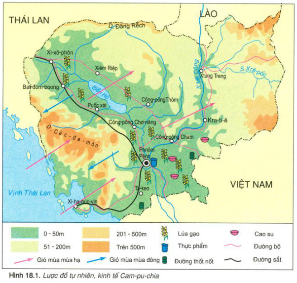 Lược đồ tự nhiên, kinh tế Cam- pu- chia