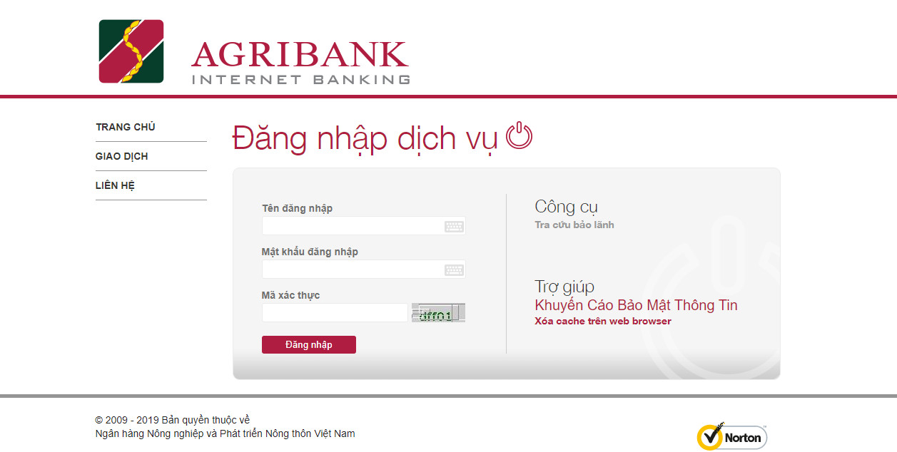 Đăng nhập dịch vụ Internet Banking
