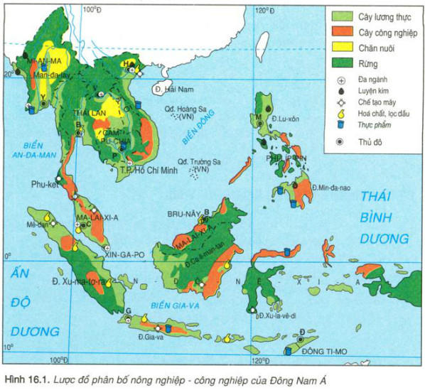 Lược đồ phân bố nông nghiệp- công nghiệp của Đông Nam Á