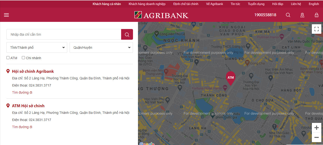 Cách tìm địa chỉ ngân hàng Agribank