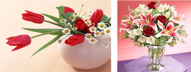 Một số hình ảnh về sự cân đối giữa cành hoa và bình cắm