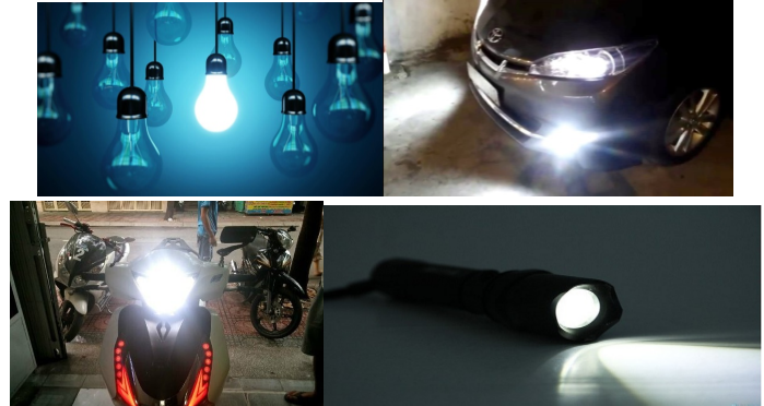 Đèn dây tóc, đèn pha xe ô tô, xe máy, bóng đèn pin