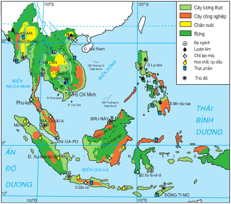 Lược đồ phân bố nông nghiệp- công nghiệp của Đông Nam Á