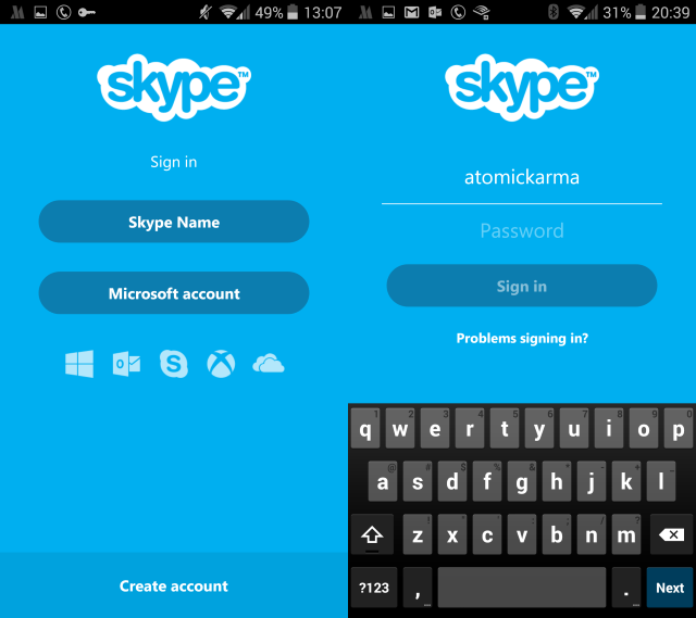 Thủ thuật sử dụng Skype trên Android với đăng nhập hoặc đăng ký