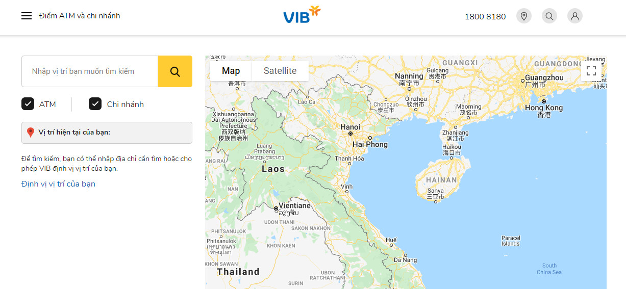 Cách tìm ngân hàng VIB Bank qua website ngân hàng