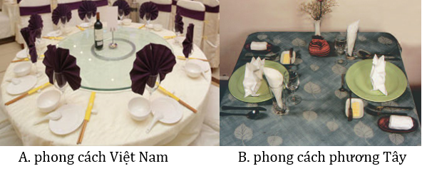 Một số cách trình bày bàn ăn