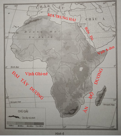 Hình 6. Lược đồ châu Phi