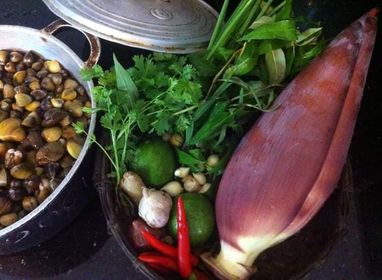Nguyên liệu làm Cơm Hến Hến 