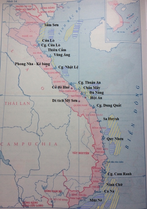 Lược đồ Bắc Trung Bộ và duyên hải Nam Trung Bộ