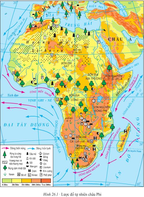 Giải Tập Bản Đồ Địa Lí 7 Bài 26: Thiên Nhiên Châu Phi