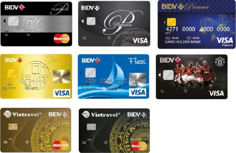 BIDV cung cấp rất nhiều loại thẻ đáp ứng các nhu cầu chi tiêu, mua sắm, rút tiền mặt,...